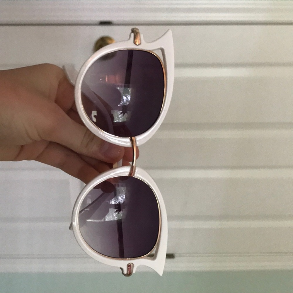 White cat eye sunglasses